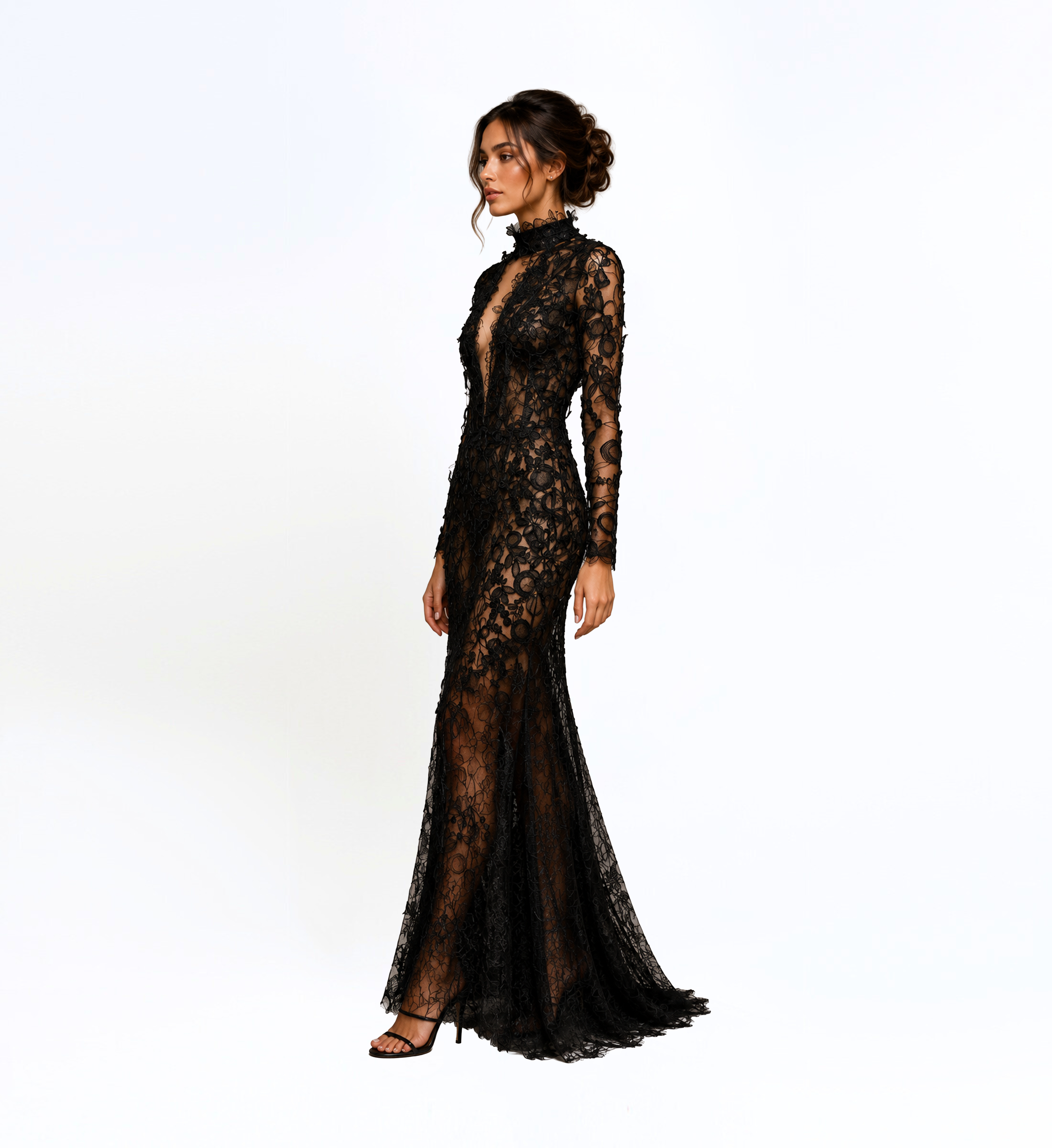 Thread Embroidered Long Dress