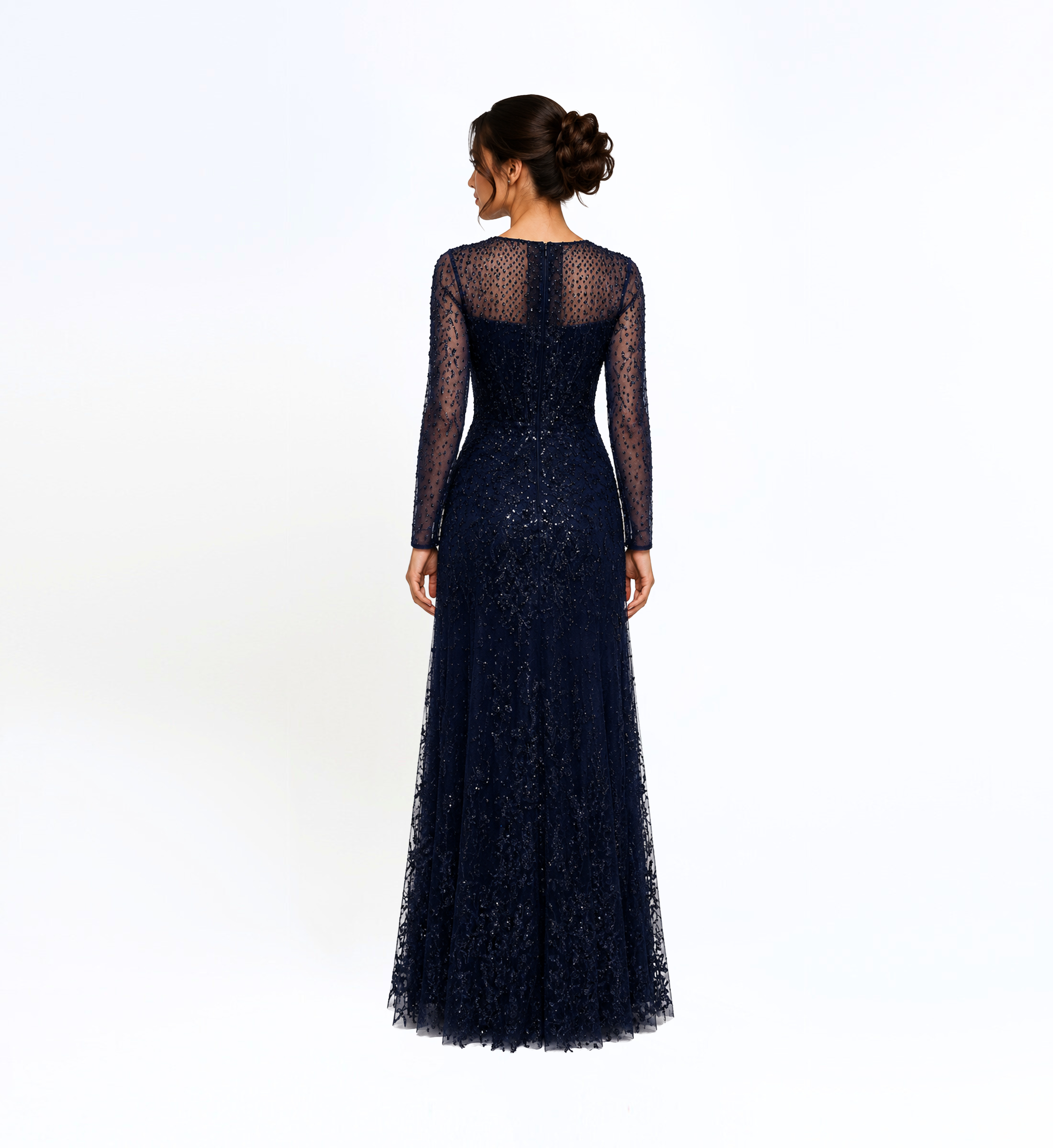 Sequin Embroidered Long Dress