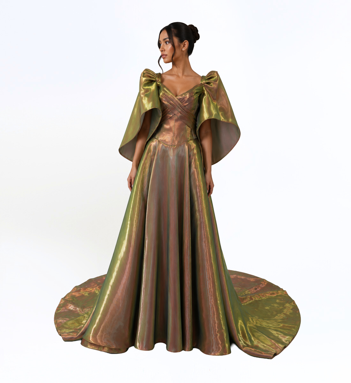 IRIDESCENT SCULPTURAL BALL GOWN