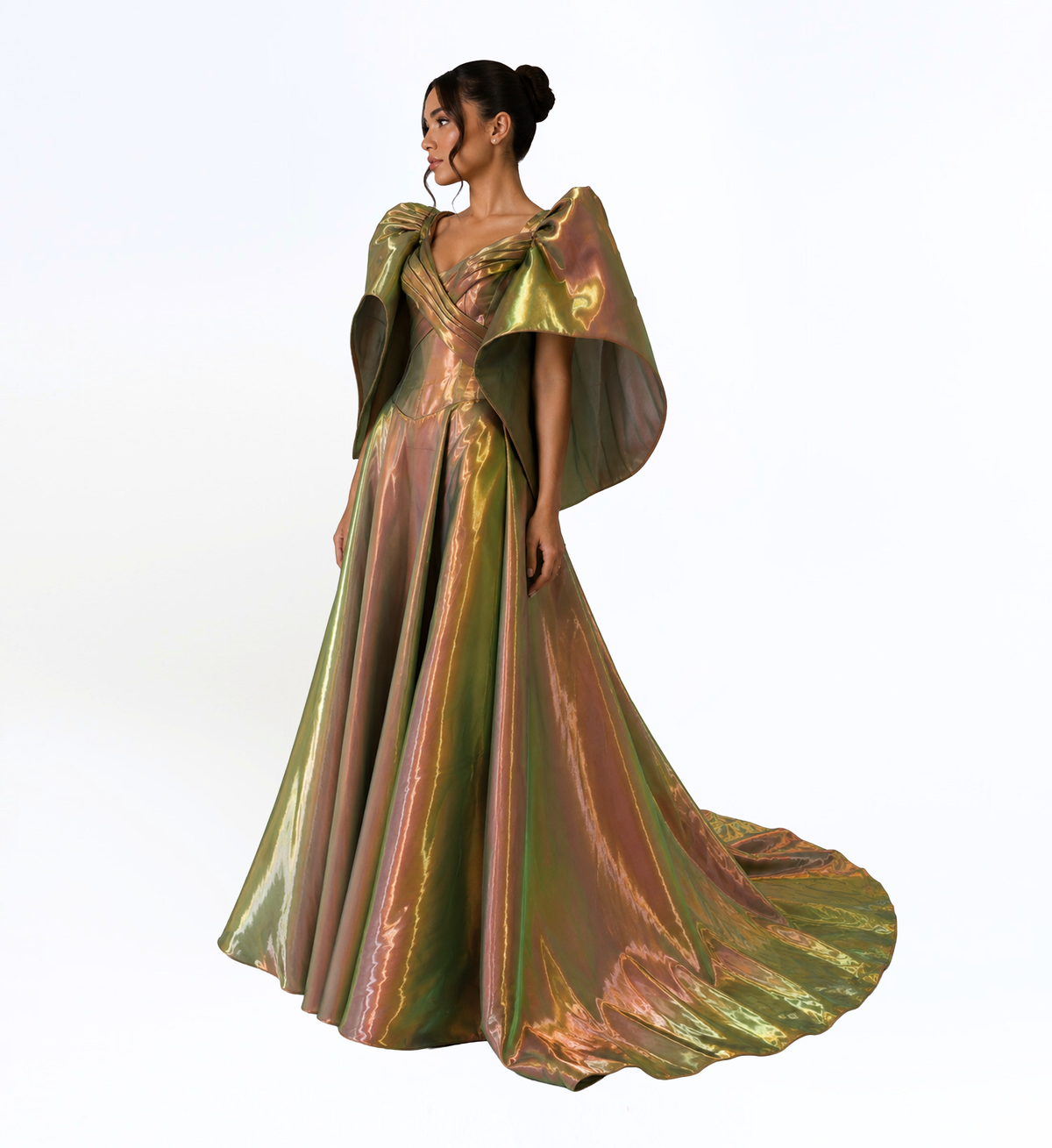 IRIDESCENT SCULPTURAL BALL GOWN