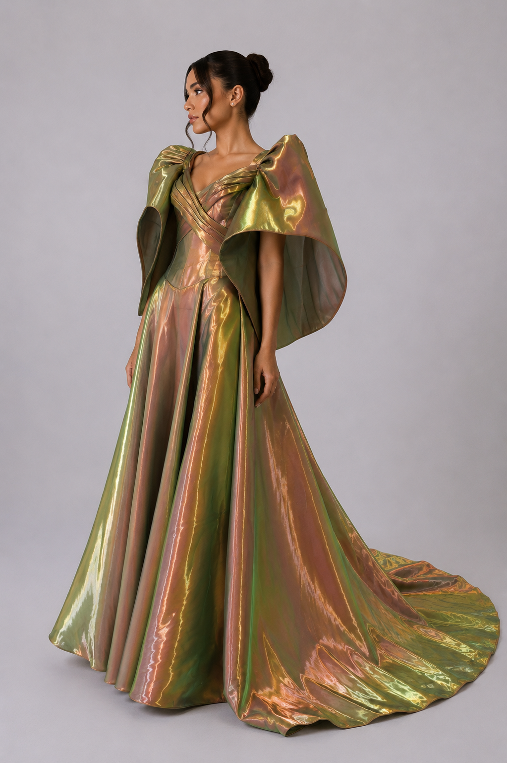 IRIDESCENT SCULPTURAL BALL GOWN