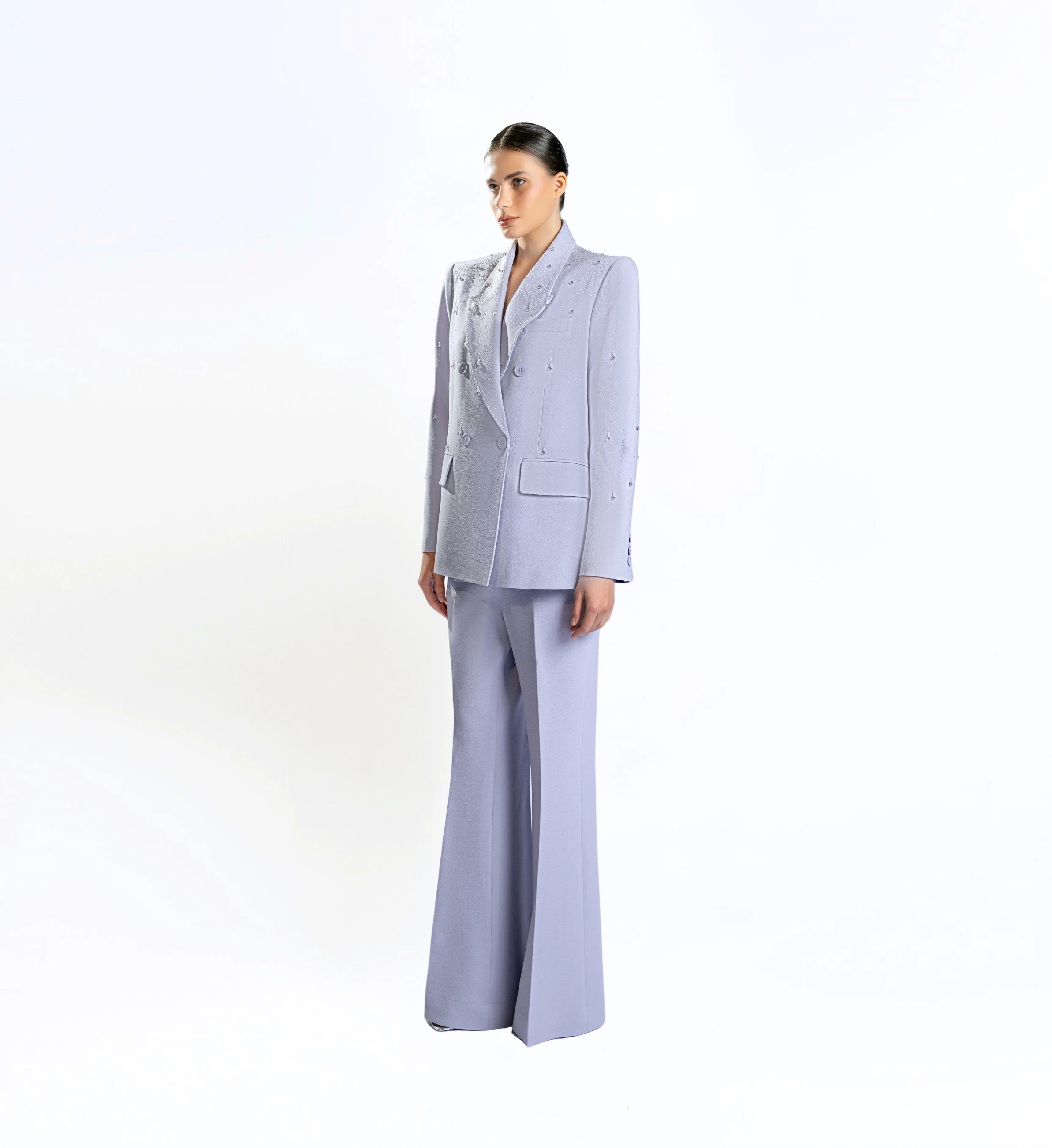 Beaded Ladies Blazer – Misty Lilac