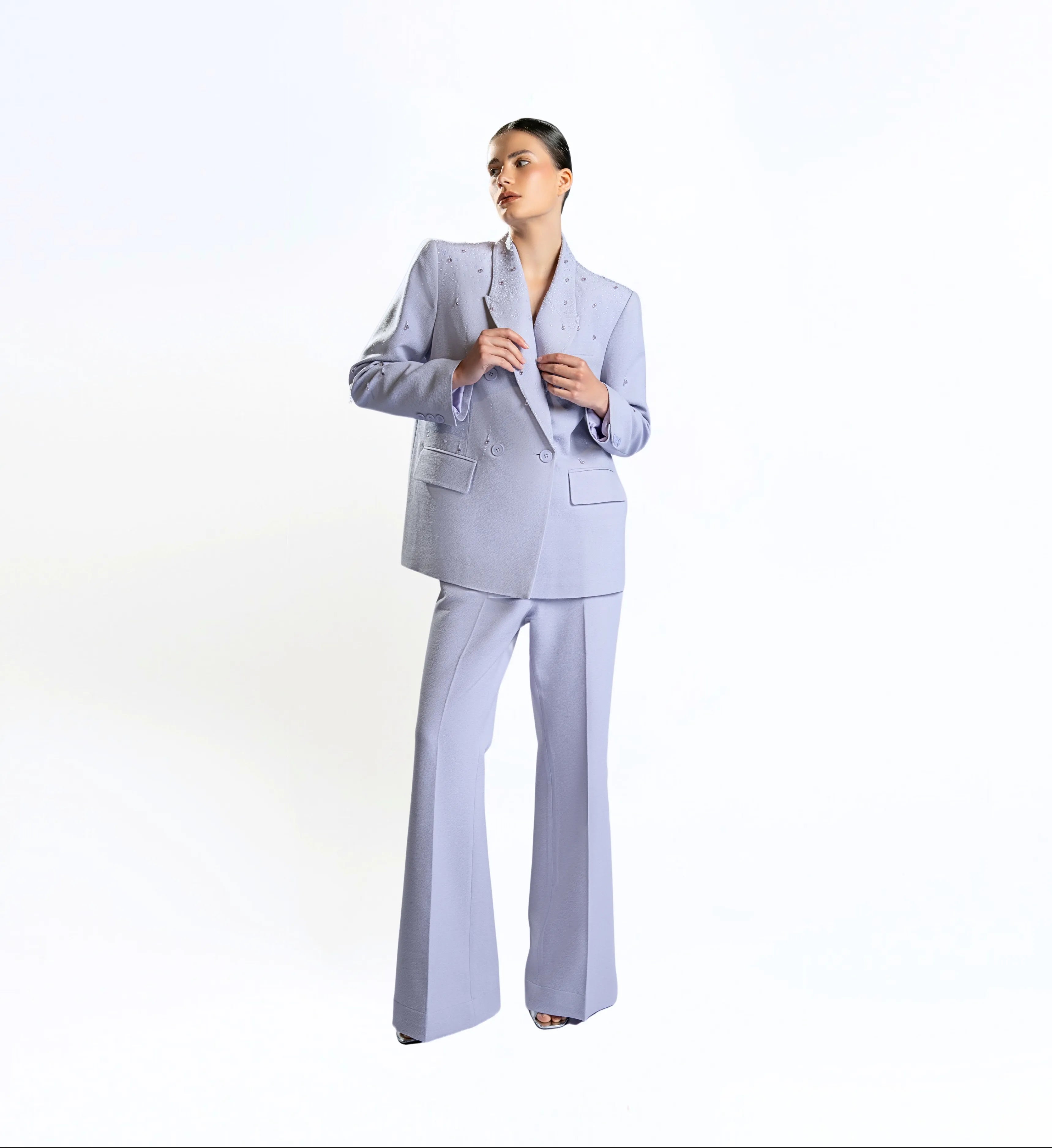 Beaded Ladies Blazer – Misty Lilac