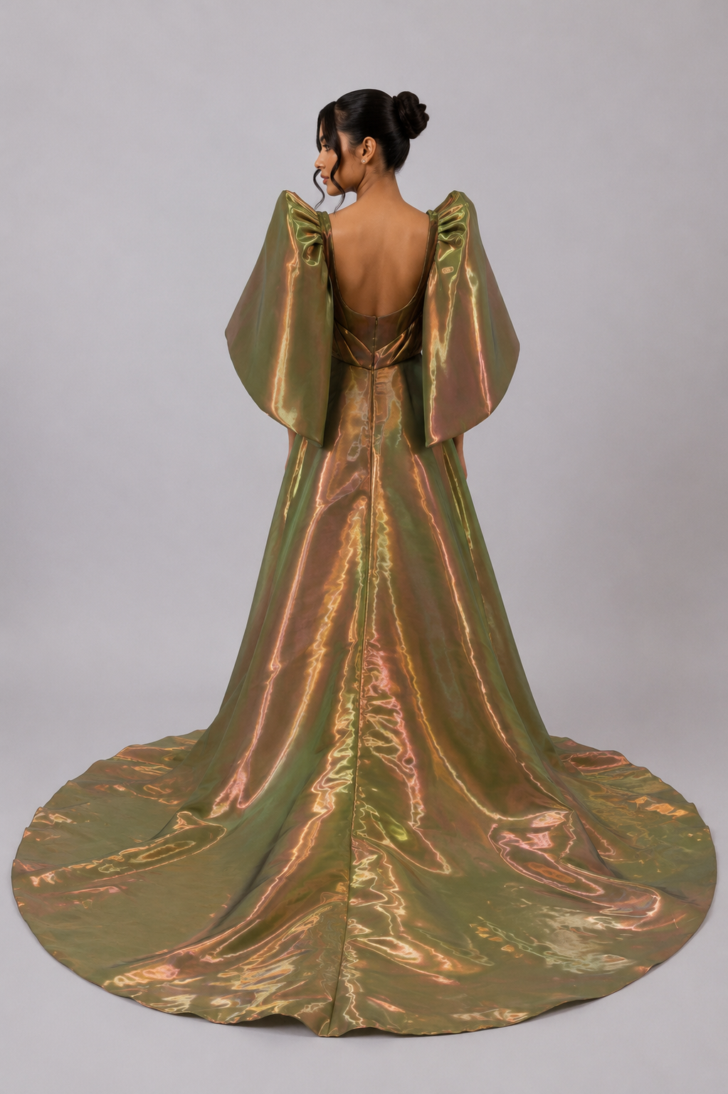 IRIDESCENT SCULPTURAL BALL GOWN