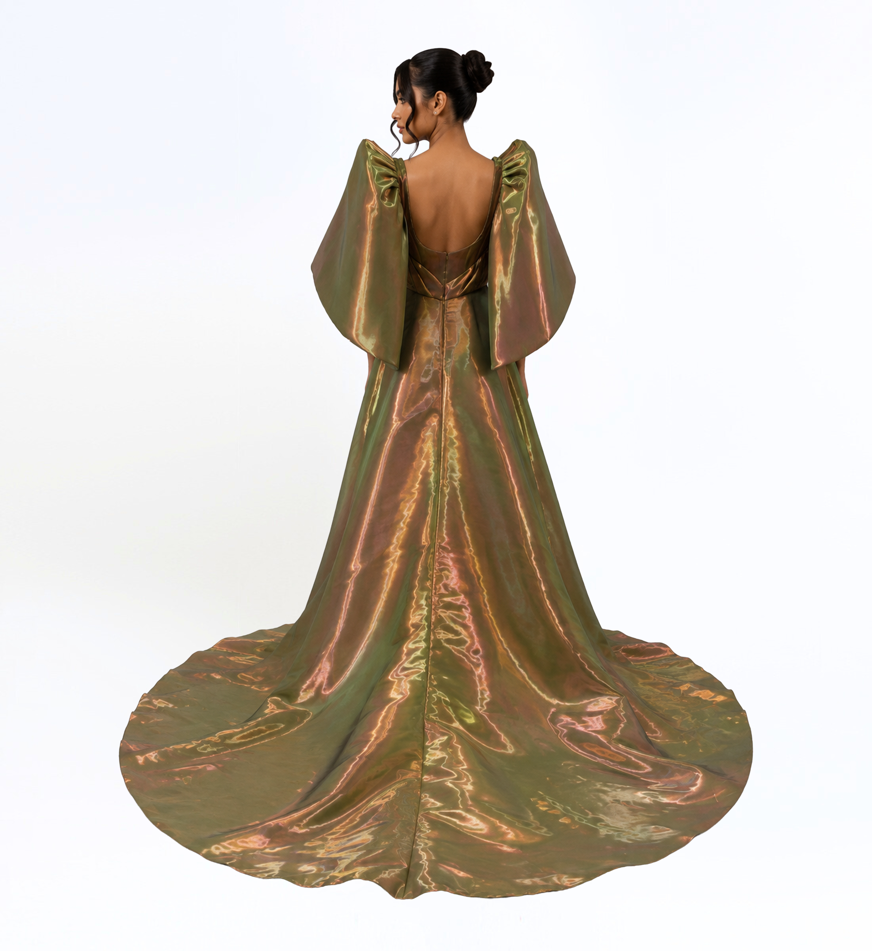 IRIDESCENT SCULPTURAL BALL GOWN