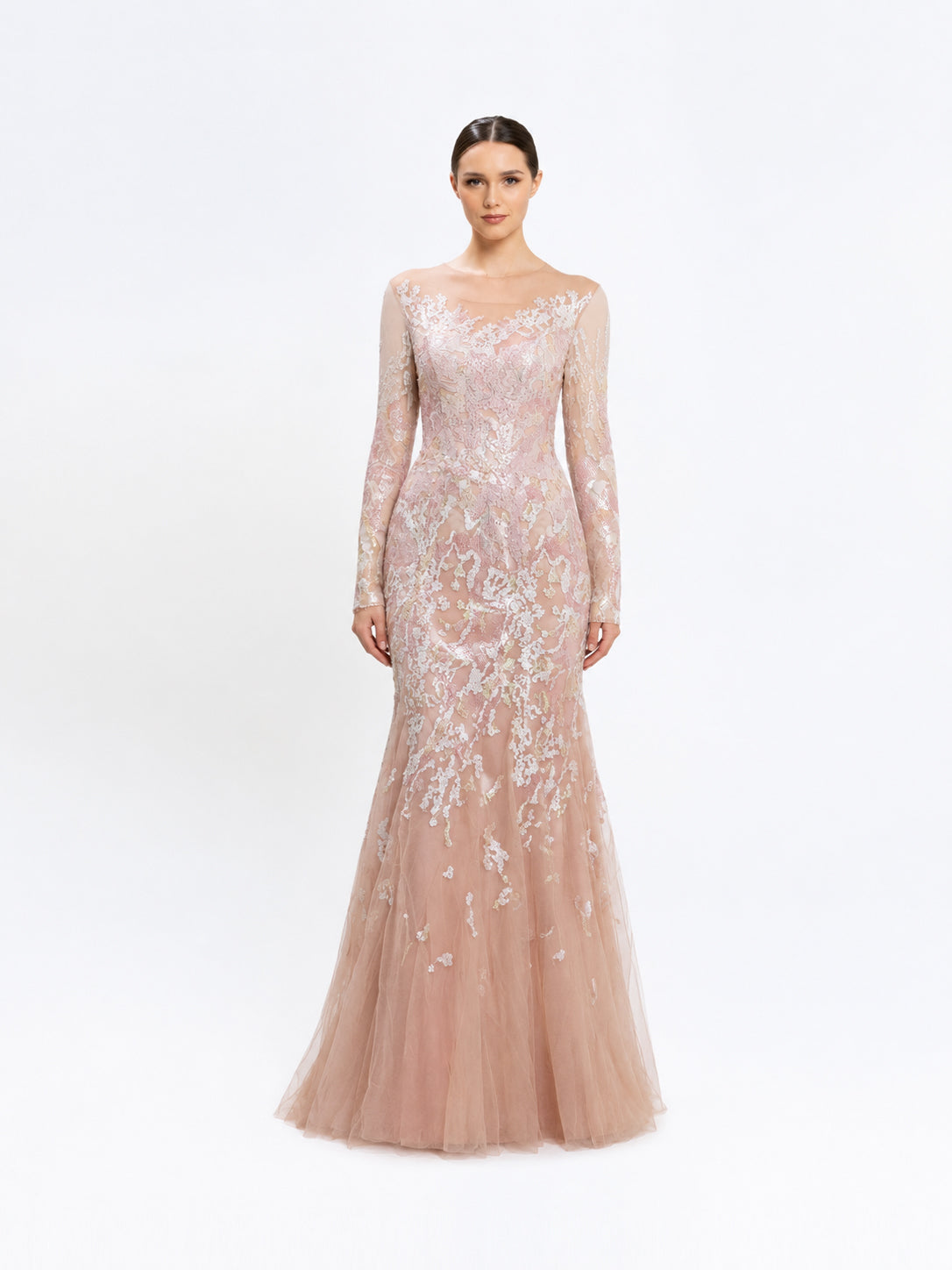 SEQUIN EMBROIDERED MERMAID CUT GOWN