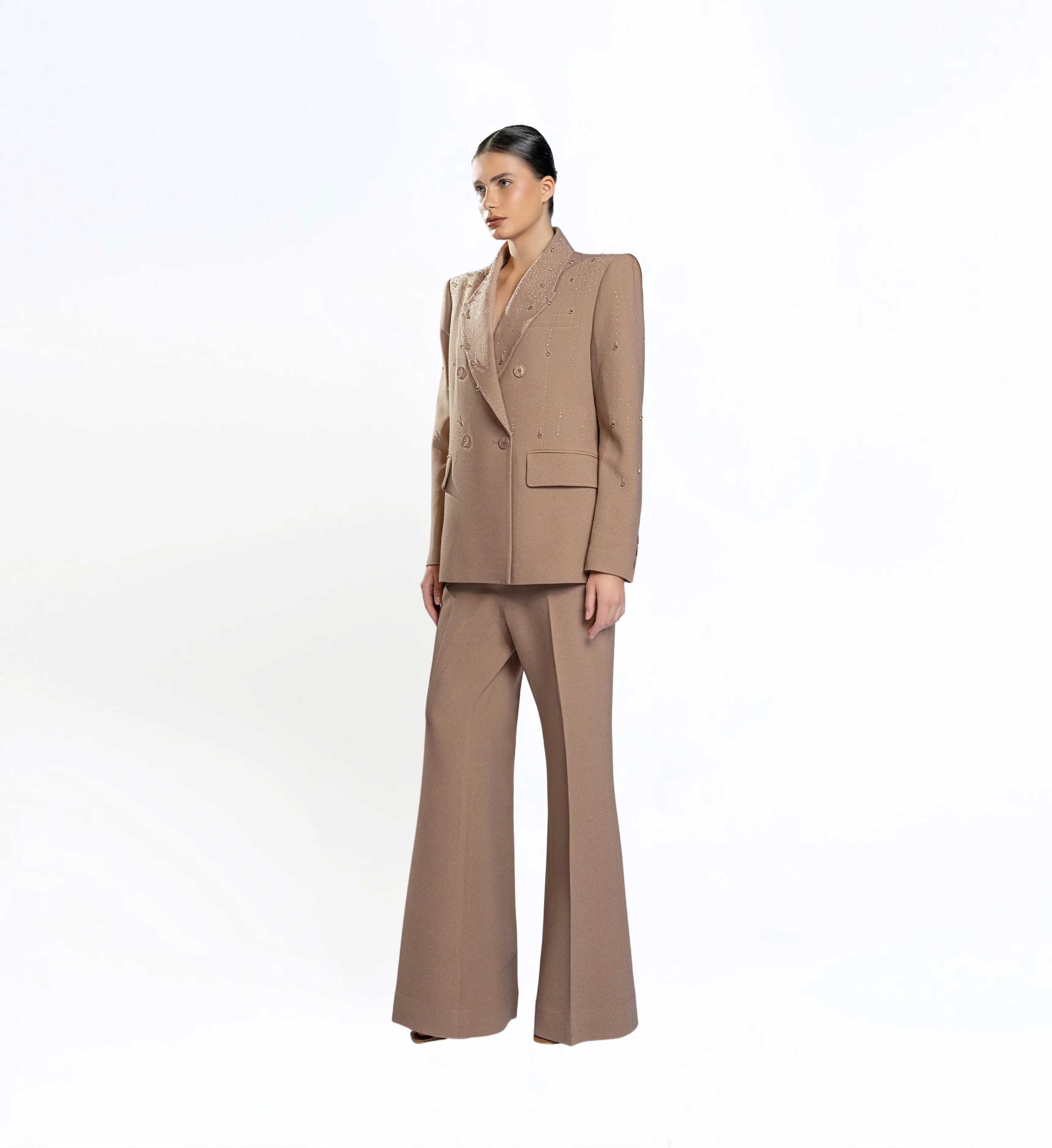 Beaded Ladies Blazer – Chestnut