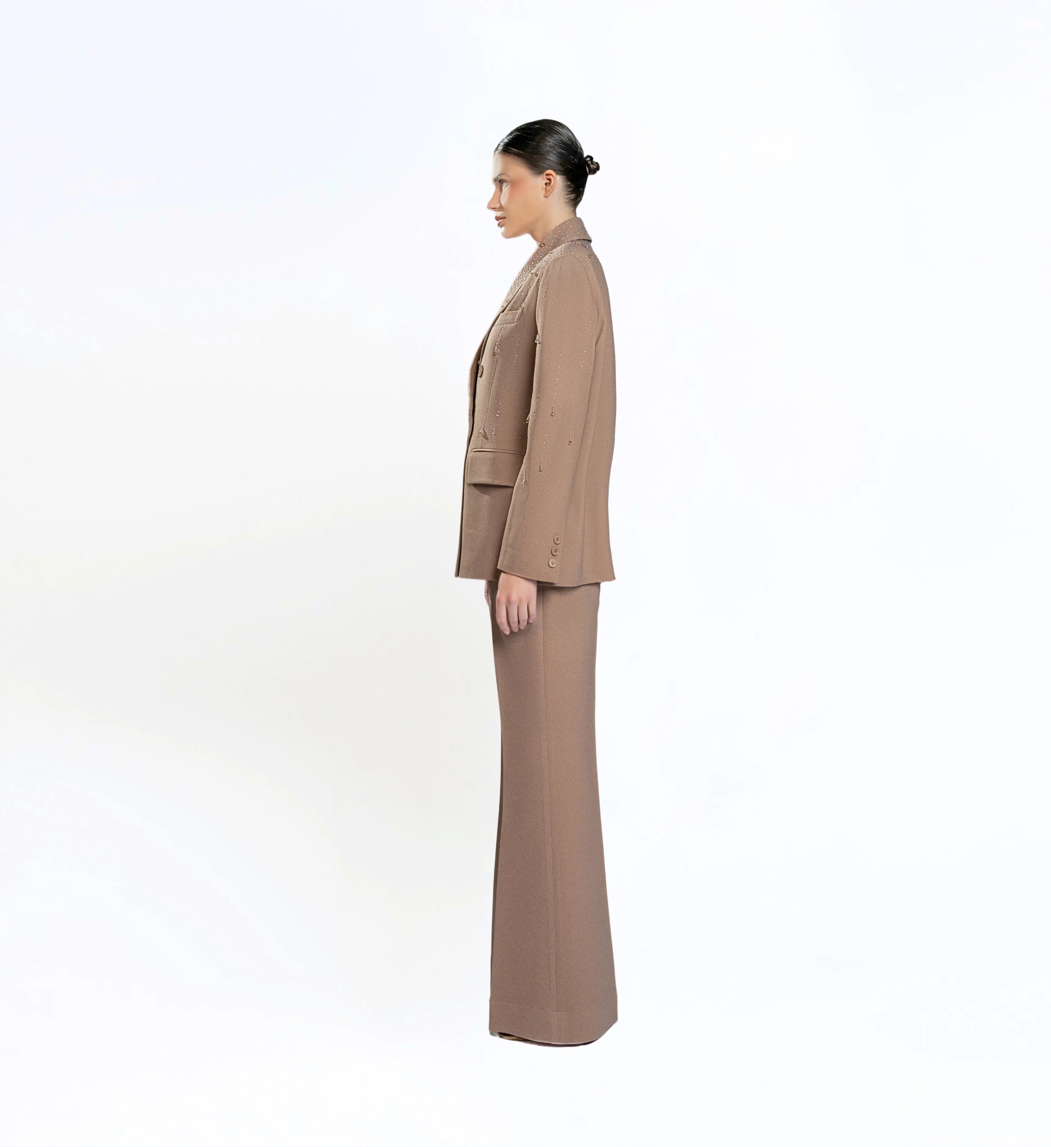 Beaded Ladies Blazer – Chestnut
