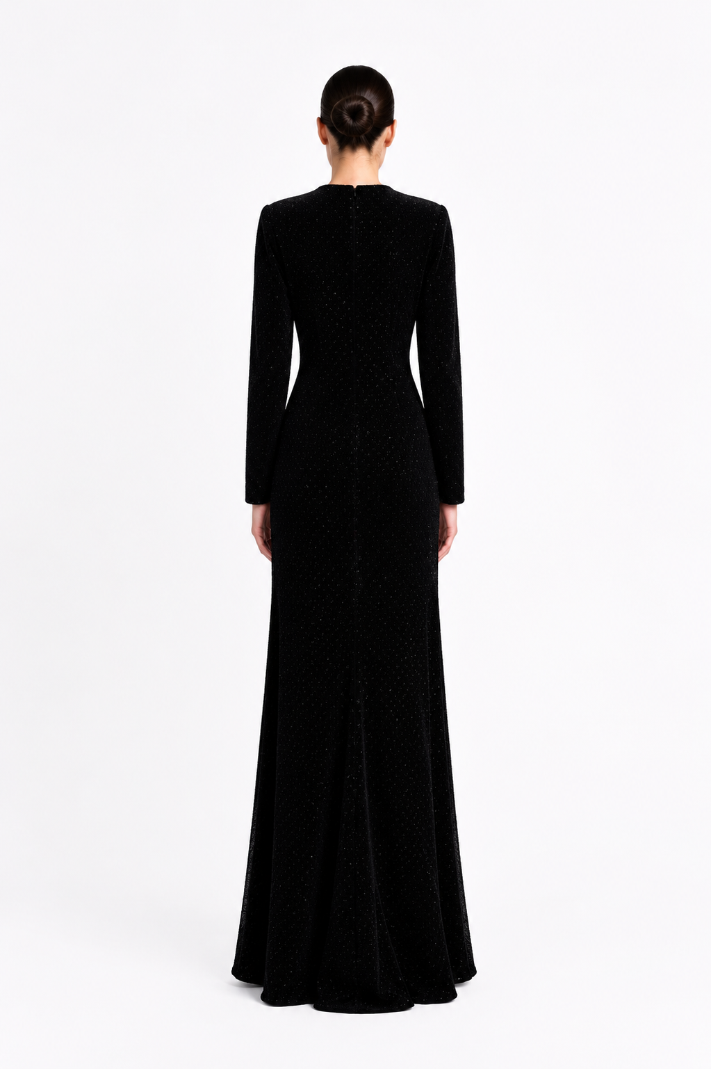 Beaded Velvet Long Dress