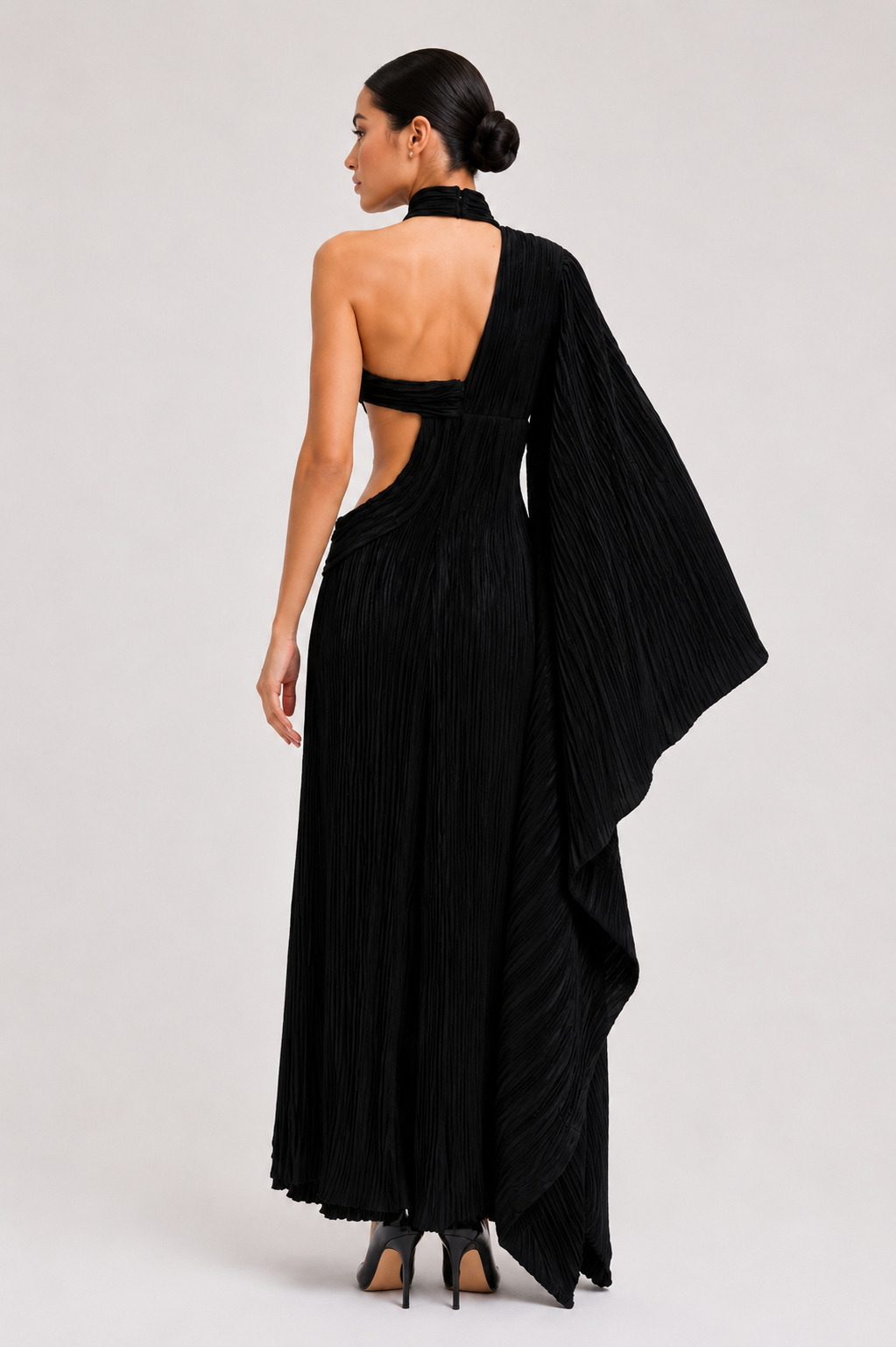 Pleated Satin Jumpsuit