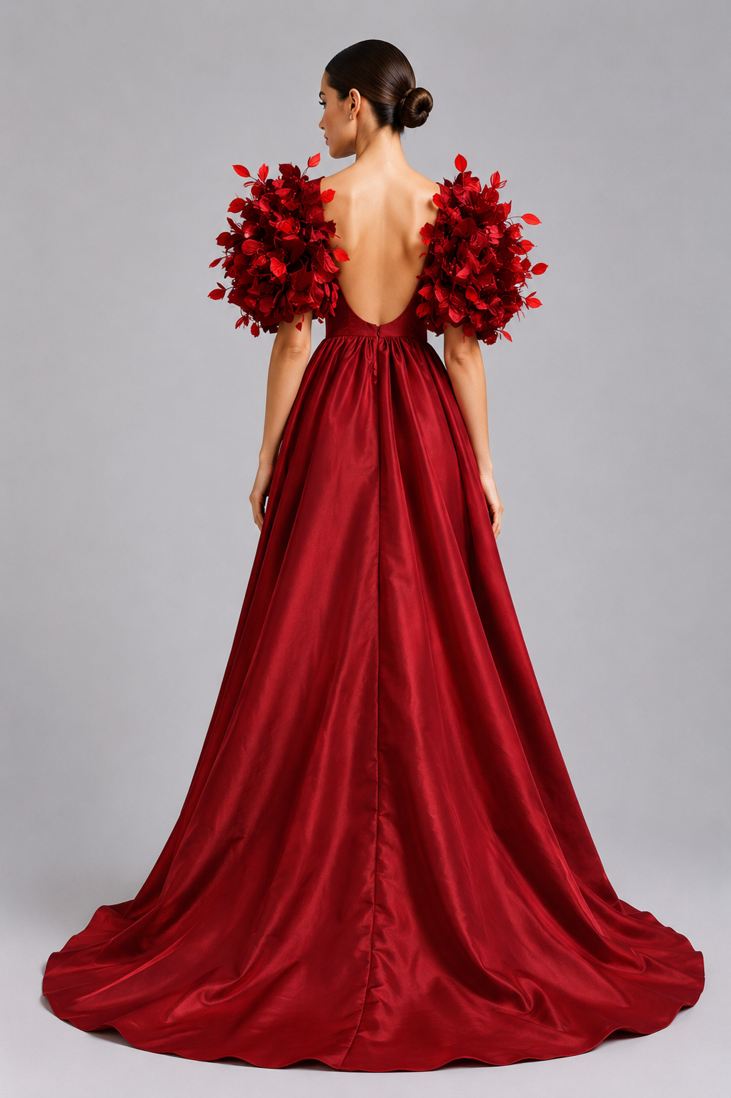 3D Flower Appliques Long Dress