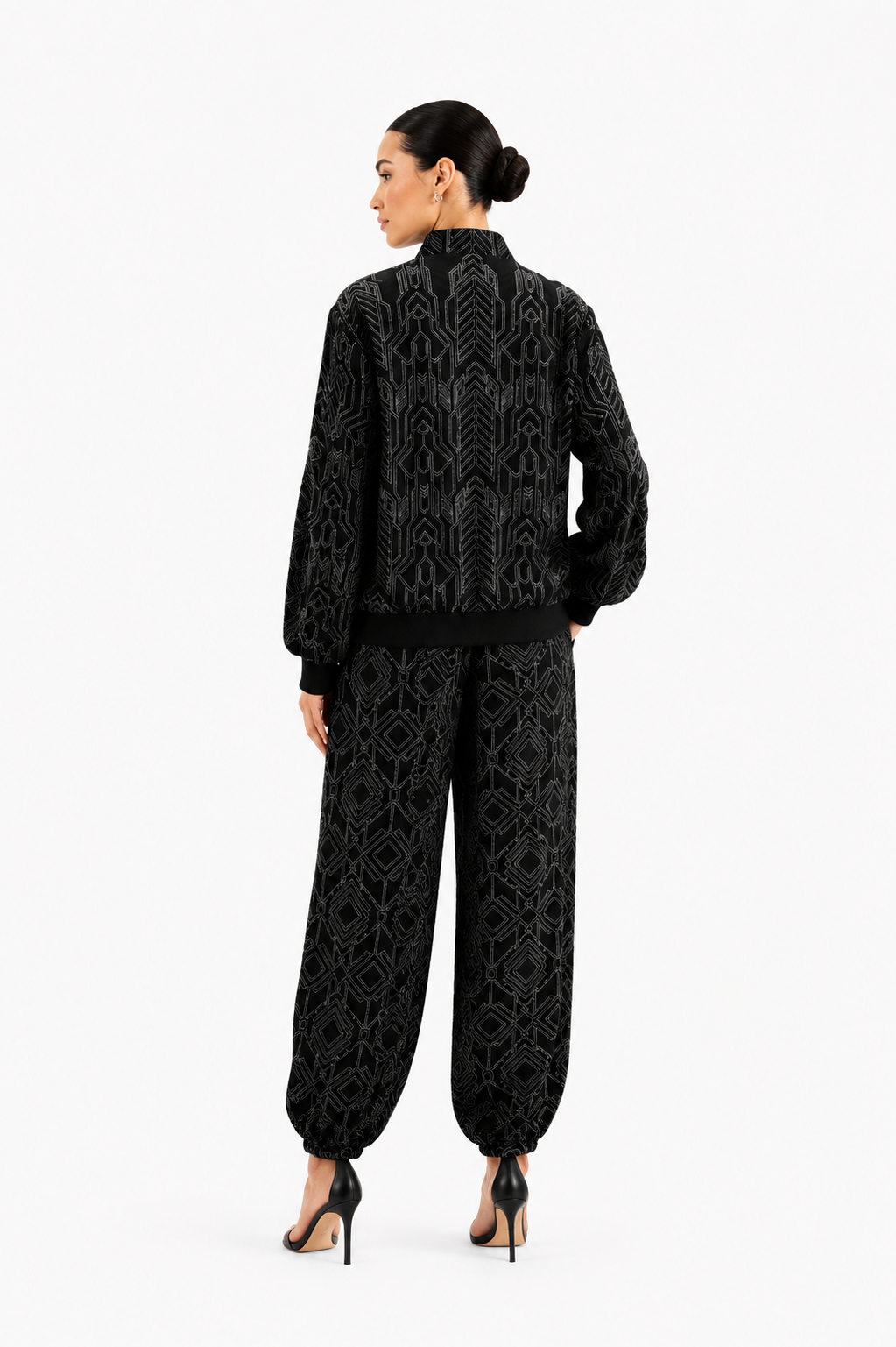 Crepe Embroidered Top And Pants Set