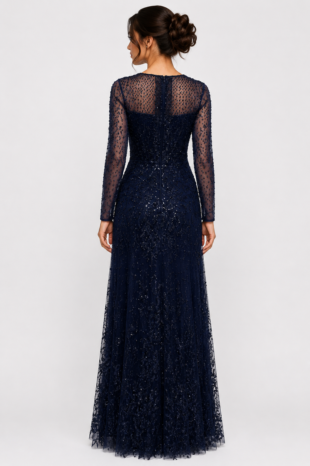 Sequin Embroidered Long Dress
