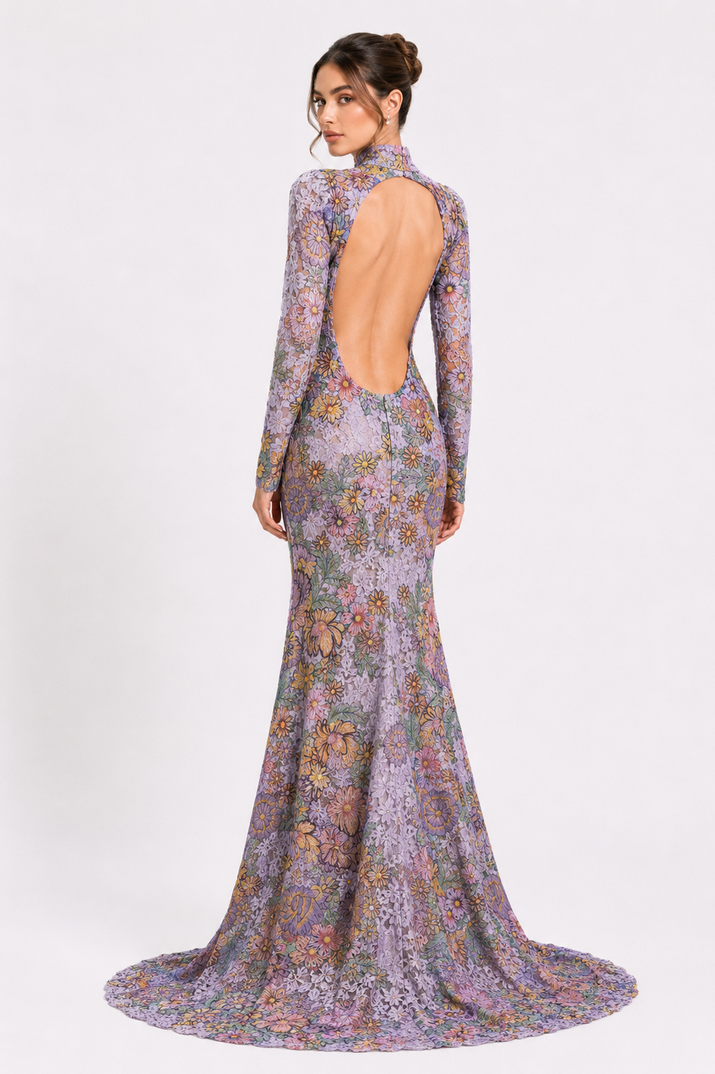 Longsleeves Thread Embroidered Gown