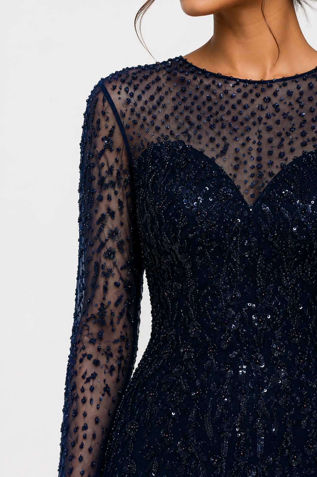 Sequin Embroidered Long Dress