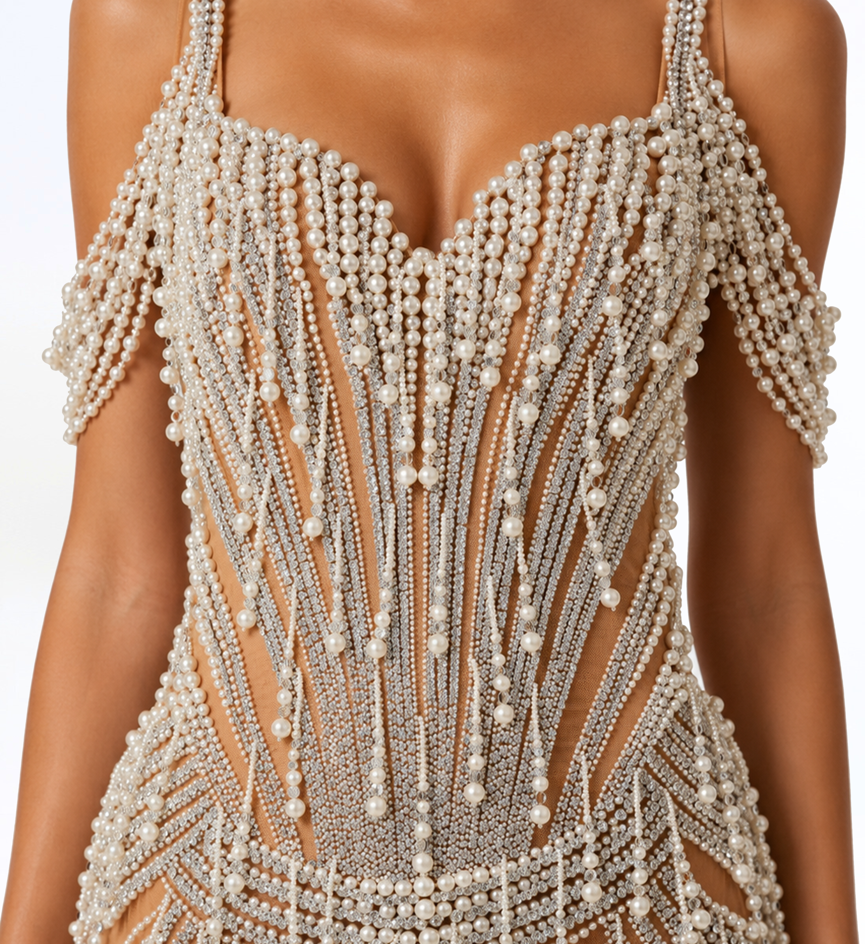 PEARL FRINGE MINI DRESS