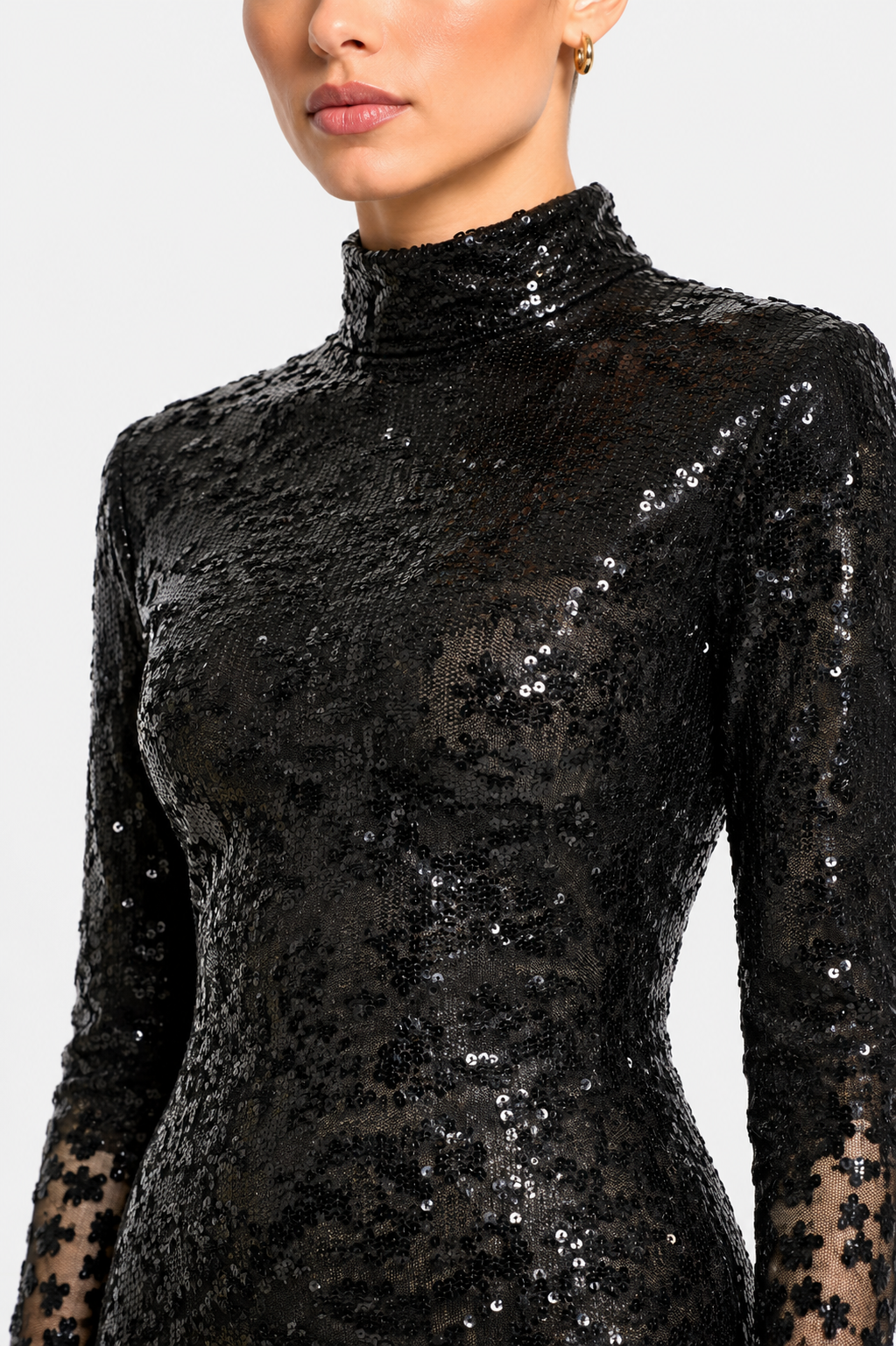 Sequin Embroidered Midi Dress