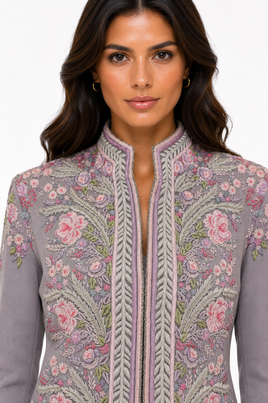 THREAD EMBROIDERED CROPPED JACKET