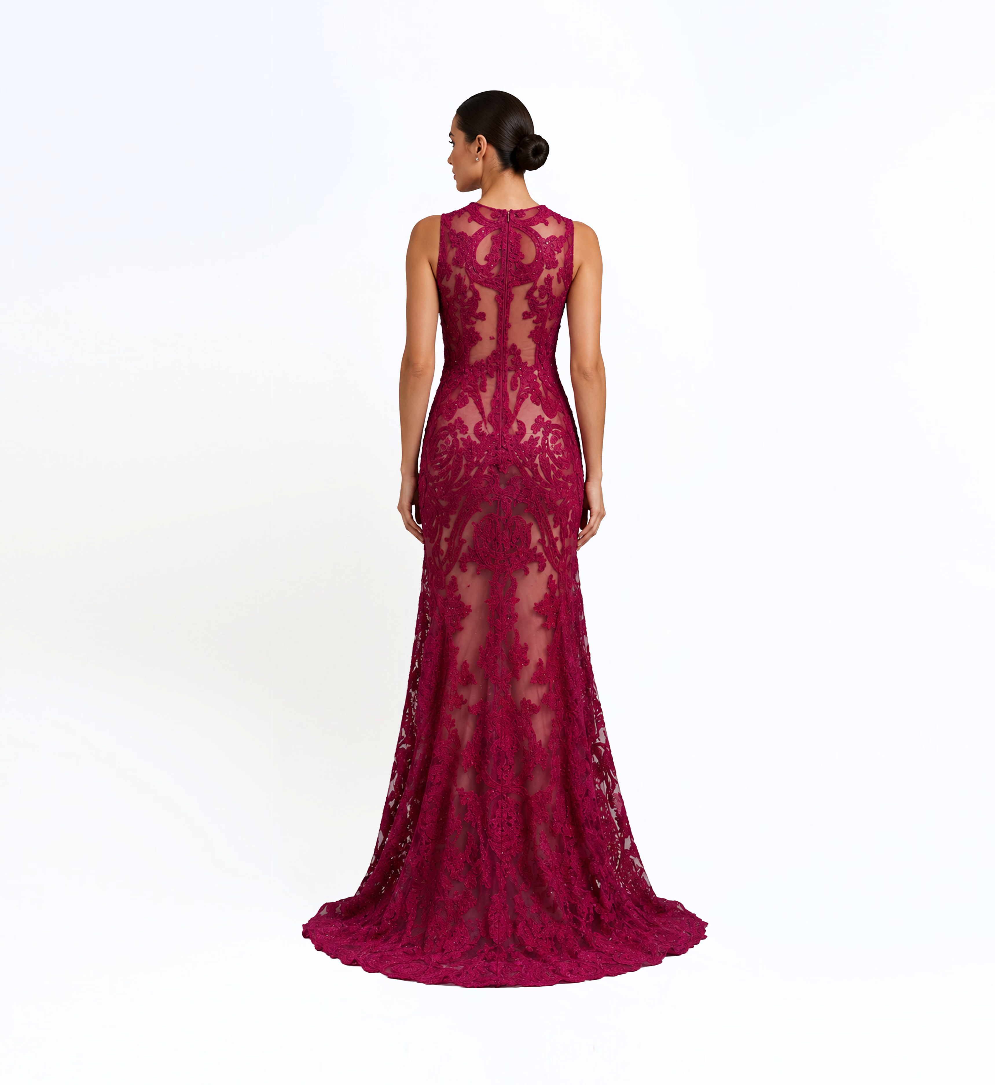 Embroidered Sleveeless Long Dress