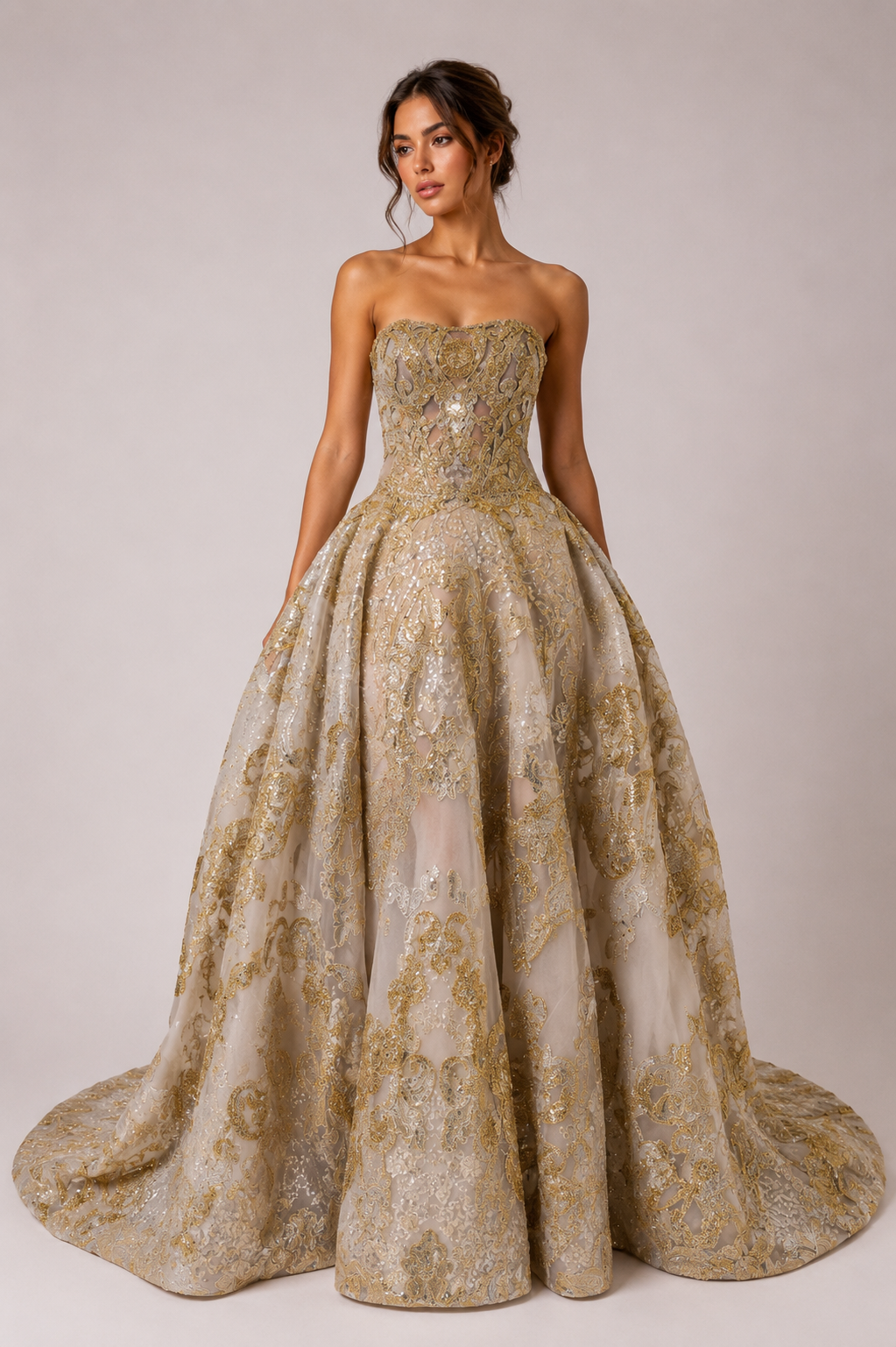 STRAPLESS BALL GOWN