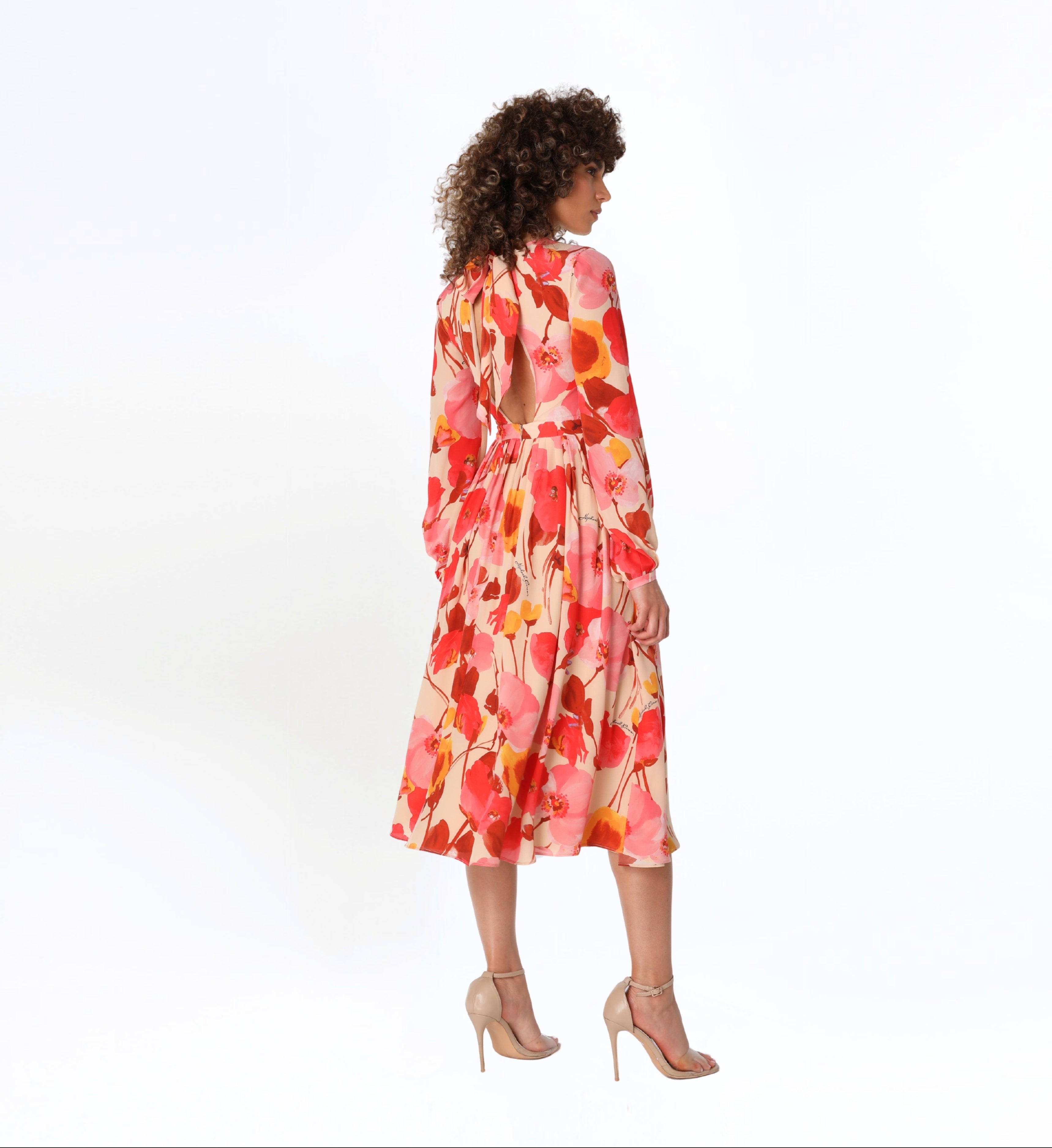 Long Sleeve Floral Midi Dress