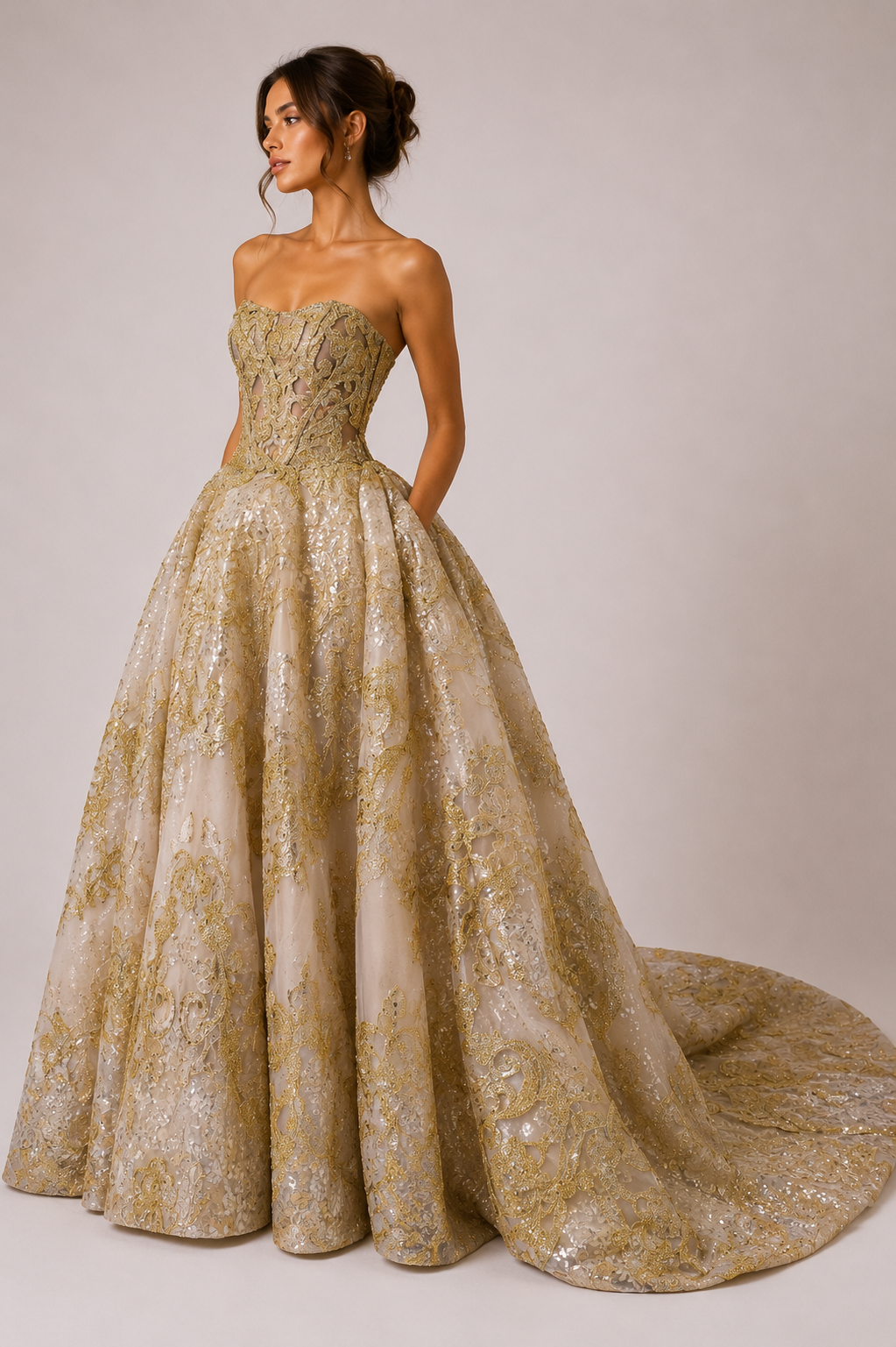 STRAPLESS BALL GOWN