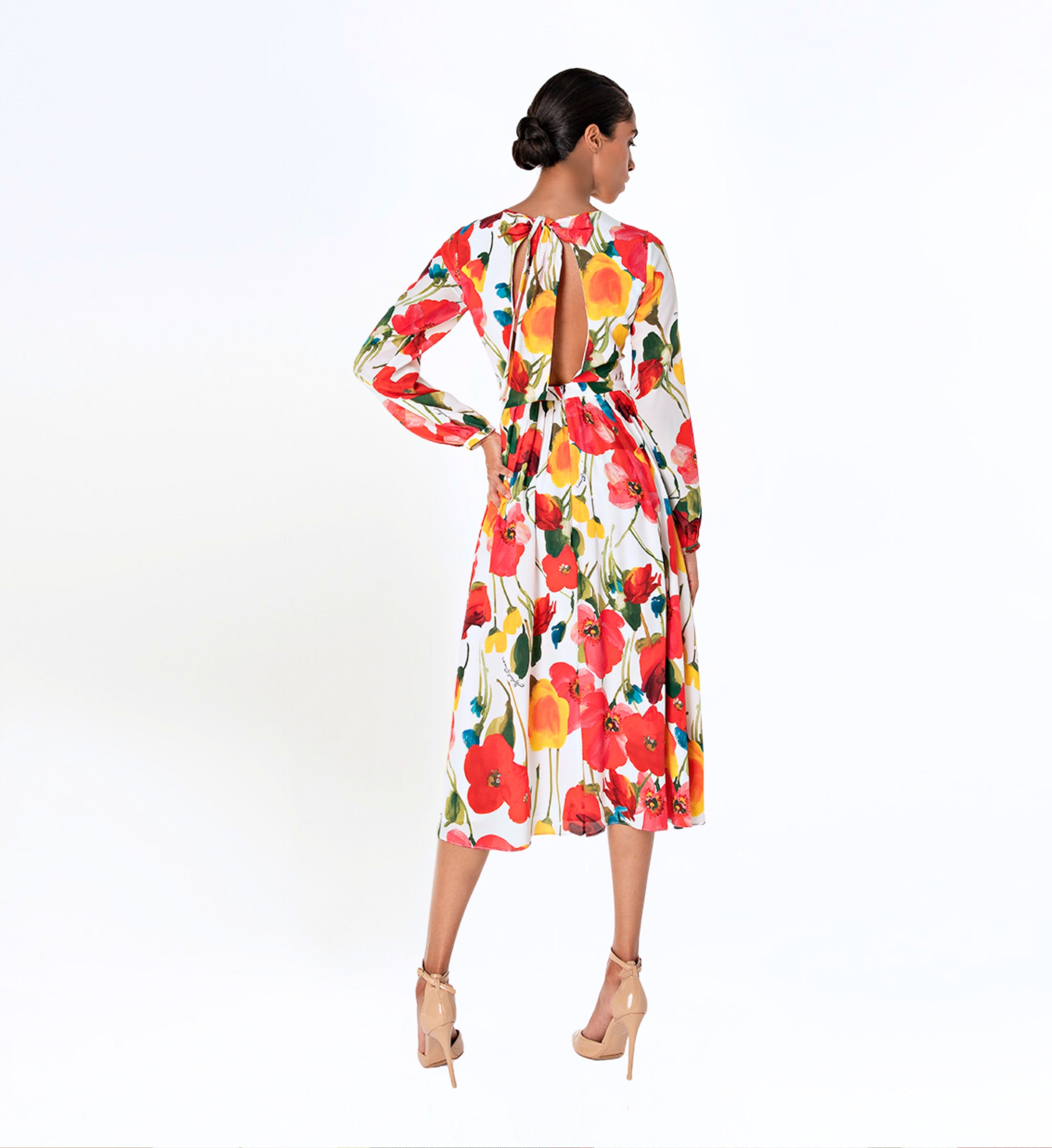 Long Sleeve Floral Midi Dress