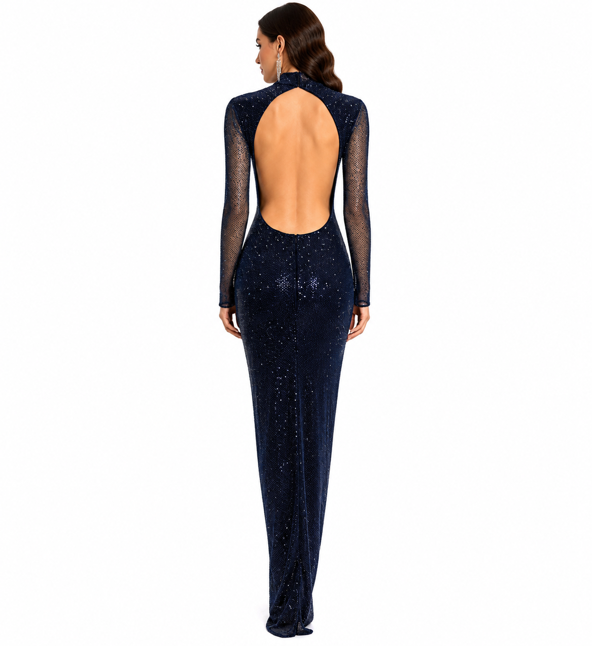 HIGH NECK EVENING GOWN