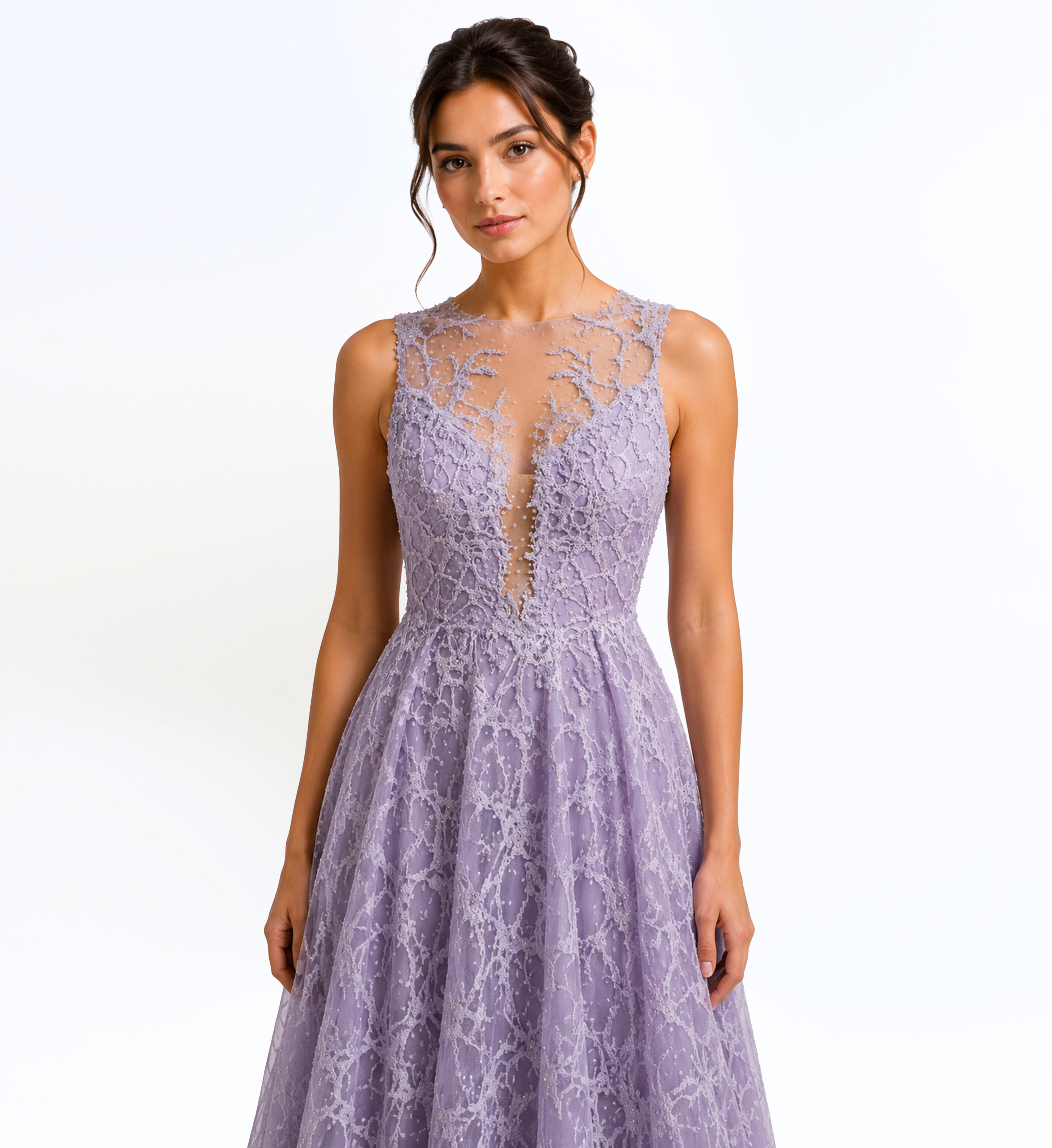 Thread Embroidered Long Dress