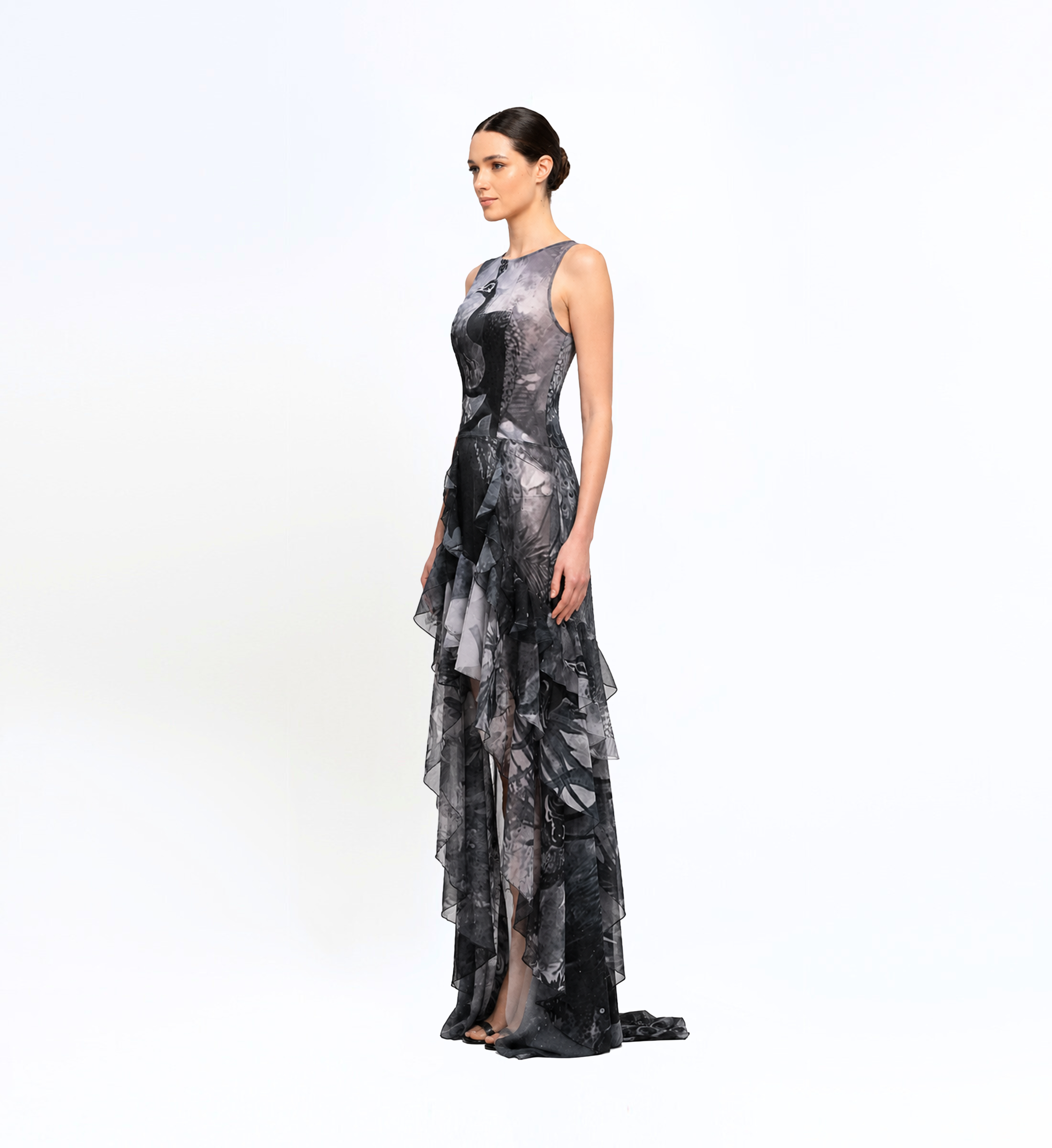 Ruffle Skirt High-Low Dress