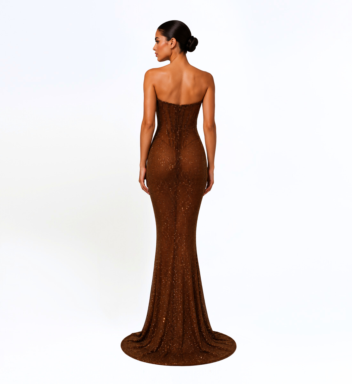 STRAPLESS EMBELLISHED GOWN