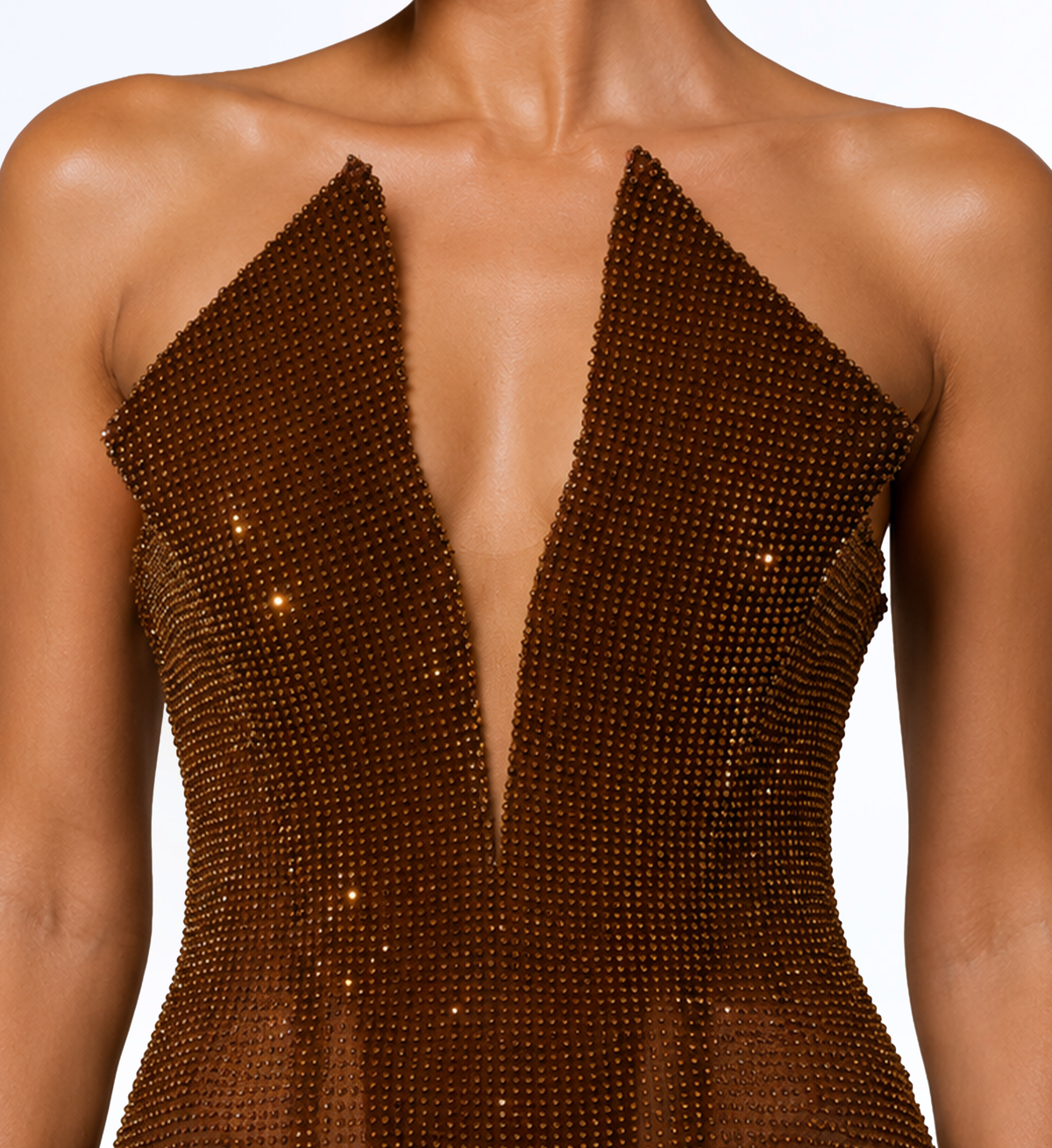 STRAPLESS EMBELLISHED GOWN