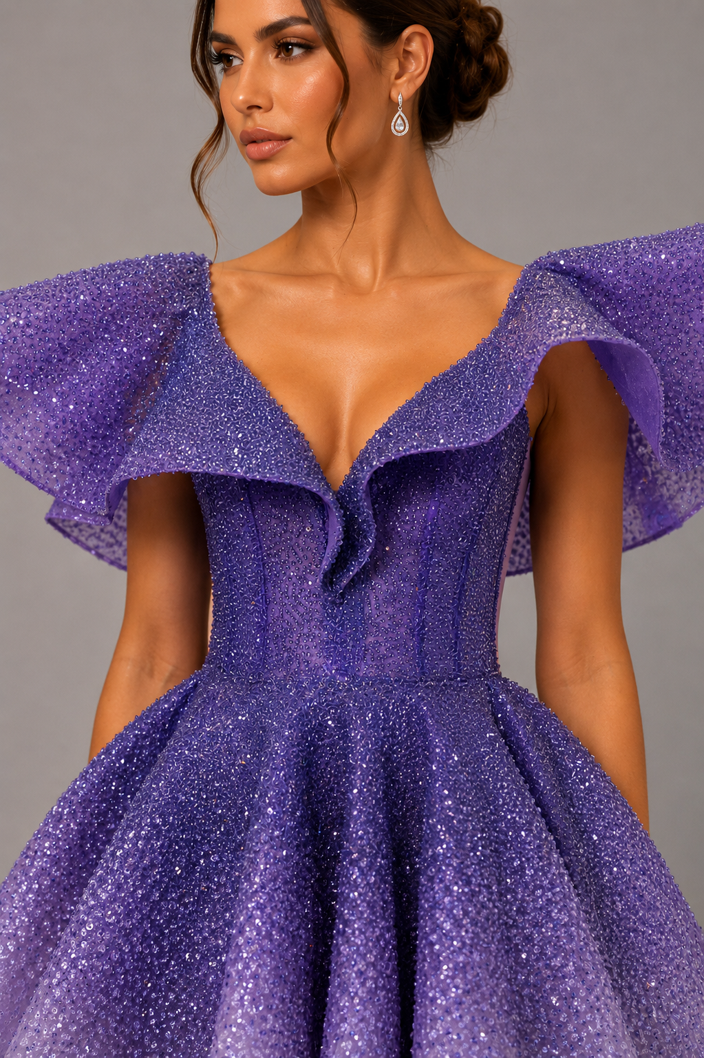OMBRÉ GLITTER MIDI DRESS