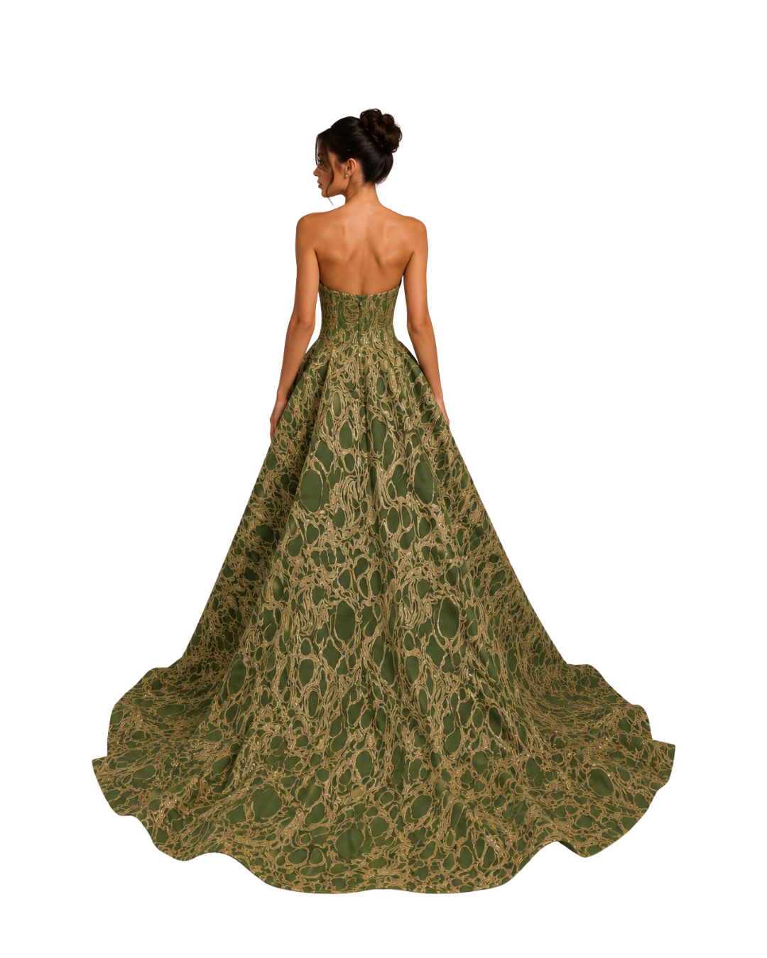 STRAPLESS EMBROIDERED BALL GOWN